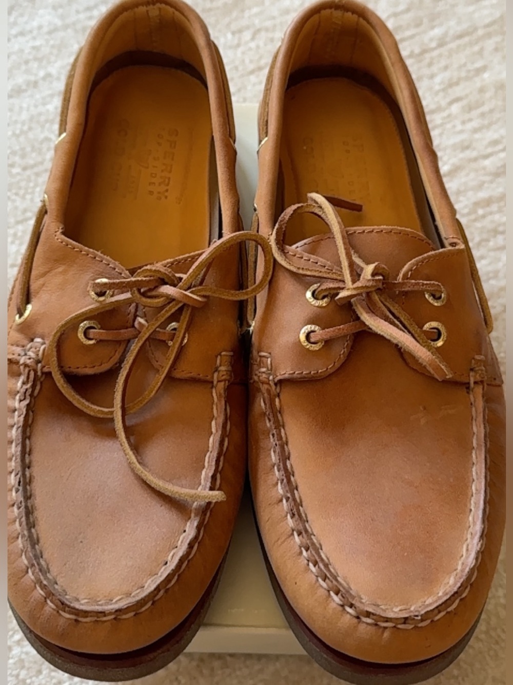 Sperry Leather 2-Eye Boat Shoes in Brown NWOT